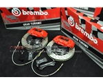 奔馳C200 C300改裝BREMBO F50剎車(chē)套裝 對(duì)向大四活塞卡鉗 可配380MM加大盤(pán)